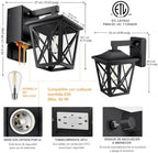 Ehaho Porch Lights with GFCI Outlet Aircraft Grade Aluminum Alloy-Black 1PC - Image 6