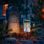 Poceacles Outdoor Solar Lights Solar Grave Candle Outdoor Waterproof Cemetery LED Candles for Cemetery Lawn Porch Christmas Winter Holiday Decor, Snowman Tree Pattern, Pack of 4 - Image 2