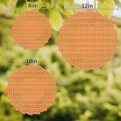 10 Inch Orange Wind Spinner for Yard and Garden, Modern Geometric Abstract Art Aesthetics Hanging Ornaments Outdoor 3D Kinetic Wind Sculpture Spinners Indoor Outdoor Patio Décor Ornaments Gift - Image 3