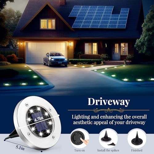 SOLPEX Solar Ground Lights Outdoor, Garden Lights 12 Pack Cool White - Image 5