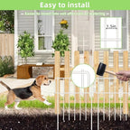 Thrivinest 10 Pack Animal Barrier Fence, No Dig Fence Decorative Fences, 17in(H) x10ft(L) Rustproof Metal Small Garden Fence Border for Dogs Rabbits, Bottom Blocker for Outdoor Yard Patio, White - Image 6