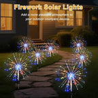 Solar Garden Firework Lights Outdoor Waterproof, 8 Pack Solar Lighting with 8 Lighting Modes , 120 LED Sparklers String Lights for Outside Decor Yard Pathway Halloween Decorations(Colorful) - Image 5