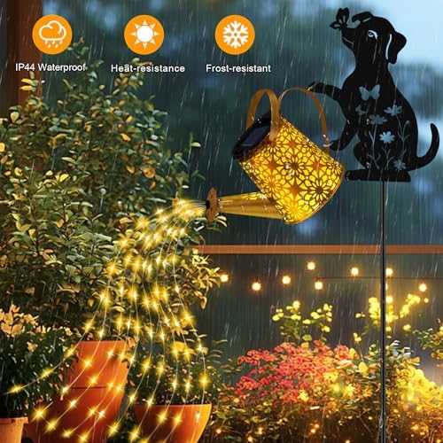 Solar Garden Lights Outdoor Decor, Dog Watering Can Lights for Yard, 2 Pack - Image 4