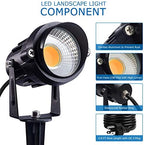 SUNVIE LED Outdoor Spotlight 12W Landscape Lighting 120V AC Waterproof Landscape Lights Spot Lights for Yard with Spiked Stake Warm White Flag Light Garden Decorative Lamp with US 3-Plug in (6 Pack) - Image 6