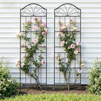 VOXOR Metal Trellis for Climbing Plants Outdoor, 70 * 19.7 Inch Tall Garden Trellis with Black Rustproof Coating, Decorative Rose Trellis for Climbing Roses, Vines, and Flowers, 2 Pack - Image 3