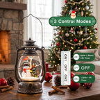 Christmas Snow Globe Lantern with Snowman and Cardinal, Vintage Kerosene-Style Musical Lighted Water Lantern with Swirling Glitter, 6H Timer, USB Powered or Battery Operated, Christmas Decor Gift - Image 3