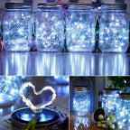 30 LED 12 Packs Solar Lights for Mason Jars（No Jar） Lids String Fairy Lights Solar Lantern Hanging Lights for Patio Yard Garden Wedding Decor Cool White - Image 4