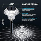 Solar Pathway Lights, Acrylic Garden Lights Outdoor Decor 8 Pack - Image 2