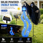 Halloween Soul Harvester Animated Solar Powered Garden Light,Halloween Ghost Yard Light, Solar Witch and Glowing Soul Stake, for Lawns, Gardens, Porches, Walkways and Seasonal Outdoor Displays (#A) - Image 4