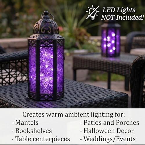 Vela Lanterns Decorative Indoor Gothic Candle Holders, Purple, M, 12-Pack - Image 5