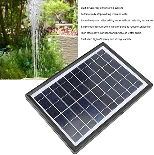 Pilipane Solar Fountain Pump with Battery Backup 5000mAh, 7W Solar Bird Bath Fountain with LED Lights, Solar Birdbath Fountain Pump for Pond, Fish Tank，Fountains Garden Decor - Image 3