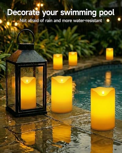 Homemory 6.3"x12" Extra Large Outdoor Waterproof Candle with Auto 6H Timer - Image 7