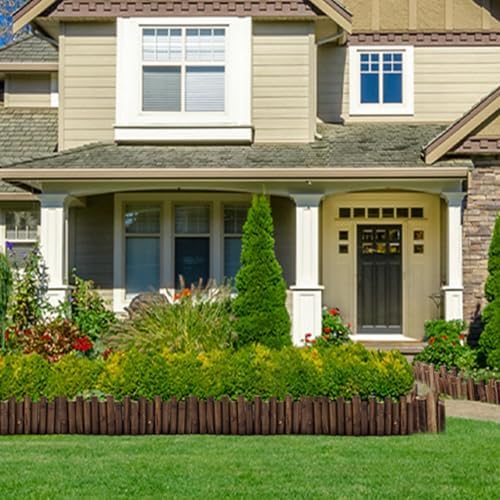 Wood Garden Fence, Natural Wooden Solid Log Edging Border Decorative for Flower Bed Barriers and Landscape Fencing (8PACK) - Image 6