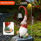 Large Zen Garden Gnomes Statue with Solar Light, 13.19 Inch Outdoor Decor - Image 5