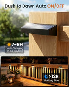JOFIOS Fence Lights Solar Powered, 9 Fixed Colors ＆ Color Changing Solar Lights for Fence Waterproof IP65 Dusk-to-Dawn LED Deck Lighting for Patio, Railing, Pool, Porch, Backyard, Wall, 12 Pack - Image 5