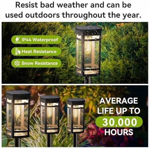 EXCMARK 16 Pack Solar Pathway Lights Outdoor Waterproof, Warm White - Image 3