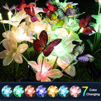 Solar Garden Lights, 3 Pack Swaying Butterfly Flower Yard Light - Image 2