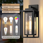 WIHTU 15.78'' Exterior Porch Light Fixture,Outdoor Wall Sconce Lights,Black - Image 6