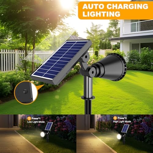 Solar Lights Outdoor Waterproof Spot Lights, Warm White 4 Pack - Image 5