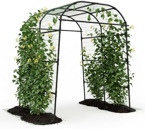 Garvee Metal Garden Arch Trellis, 7.2Ft Black for Raised Beds by Garvee