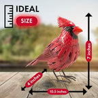 Cardinal Statue Metal Bird Yard Art, Garden Yard Sculpture Art - Red Large Realistic Standing - Christmas, Outdoor Fall, Winter, Spring, Summer Decoration - Handmade Ornament Decor Mom, Sympathy Gifts - Image 3