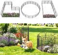 VANCASTLE Decorative Garden Fence, Toatal 25FT(L) x 21IN(H) Outdoor Metal No Dig Fence Animal Barrier, Rustproof No-Tool Assembly Landscape Edging for Yard, Lawn, Patio, Flower Bed-25 Panels Design I by VANCASTLE