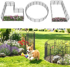 VANCASTLE Decorative Garden Fence, Toatal 25FT(L) x 21IN(H) Outdoor Metal No Dig Fence Animal Barrier, Rustproof No-Tool Assembly Landscape Edging for Yard, Lawn, Patio, Flower Bed-25 Panels Design I by VANCASTLE