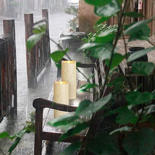 Tall Outdoor Battery Operated Flameless LED Candles w/Timer 4”x10” 2 PCS - Image 2