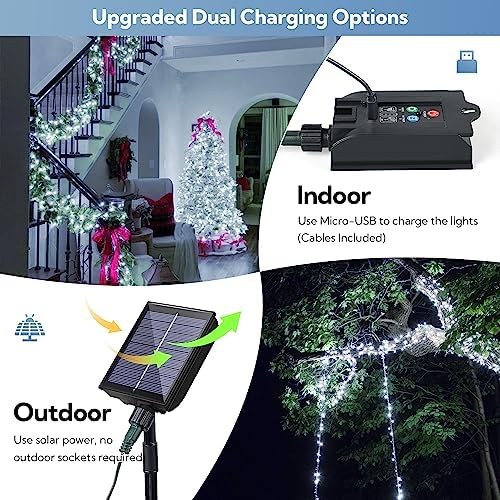 woohaha Solar Christmas Outdoor String Lights White - Image 6