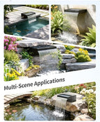 POPOSOAP 70W Solar Pond Waterfall Spillway with Pond Pump, Pond Spillway with 304 Stainless Steel & Filtration System & 9.8FT Tube for Pond Fountain Waterfall Garden Water Features-P5703S - Image 4