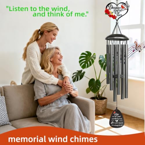 40" Sympathy Wind Chimes for Loss of Daughter, Memorial Gifts for Loss of Daughter, Outdoor Daughter Wind Chimes, Loss of Daughter Sympathy Gifts - Image 2