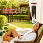 Beach Memorial Wind Chime Personalized Custom Name & Year, Sympathy Gift for Loss, Like the Steady Tide Remembrance Windchime Outdoor Garden Decor Deep Tone - Image 2