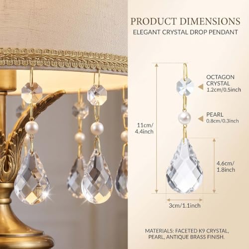2" Pendant Chandelier K9 Crystal Decorative Hanging Ornaments (Vintage B, 24) - Image 2