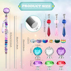 UFU 310Pcs DIY Fairy Wand Beaded Garden Stakes Kit, Decorative Garden Stakes with Colorful Crystal Pendants, Outdoor Fairy Garden Accessories, Beadable Items for Decor, Gifts & Craft (10 & 12 in) - Image 2