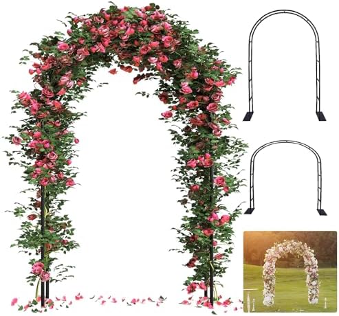 Thickened Tube Garden Arch Arbor Metal Trellis for Climbing Plants Outdoor by ROOLLYApampasgrass