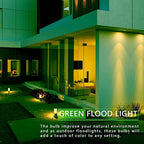 Gonhom PAR38 Flood Lights Outdoor,Dimmable LED Flood Light Bulbs,20W(Equivalent to 200W),E26 Base,Outdoor Porch,Holiday Lighting,LED Flood Light Bulb for Halloween,Christmas,4 Pack Green - Image 6