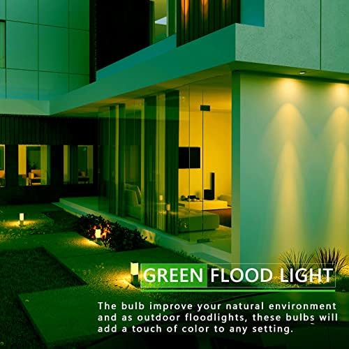 Gonhom PAR38 Flood Lights Outdoor,Dimmable LED Flood Light Bulbs,20W(Equivalent to 200W),E26 Base,Outdoor Porch,Holiday Lighting,LED Flood Light Bulb for Halloween,Christmas,4 Pack Green - Image 6