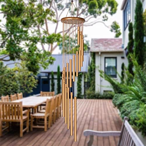 Wind Chimes 90cm Copper Wind Chimes Outdoor Living Yard Tubes Bells Garden Decorations Metal WindChimes 18 Tubes BellsHanging Home Decor (Color : Silver) - Image 3