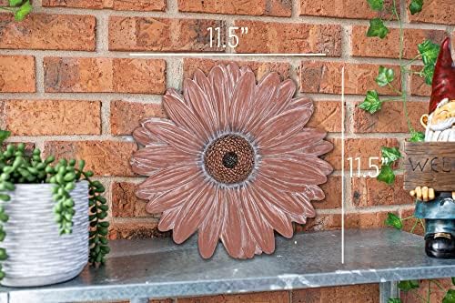 NAT & Jules Gerbera Daisy Flower Shaped Dimensional Indoor Outdoor 12 inch Cast Resin Decorative Garden Stepping Stone, Patio, Walkway Sculpture Yard Art, Terracotta - Image 2