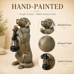 Solar Labrador Retriever Garden Statue, 16.7-Inch Dog Decor with Lantern - Image 6