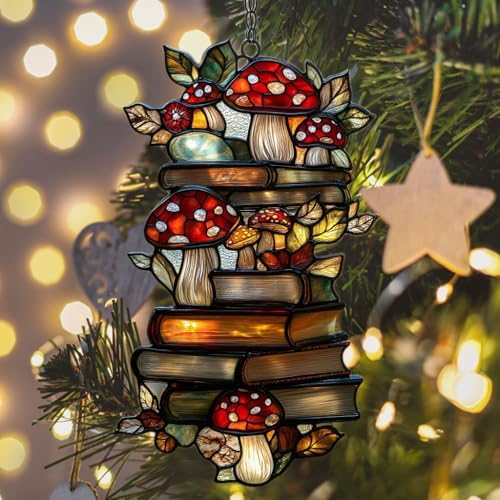 Stack of Books in Forest Acrylic Suncatcher - Image 6