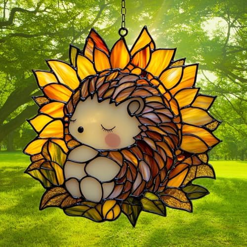 Cute Sleeping Hedgehog Acrylic Suncatcher - Image 3