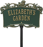 2 Line Personalized Aluminum BIRD Garden Plaque 14.25"W x 9.5" H by Unknown