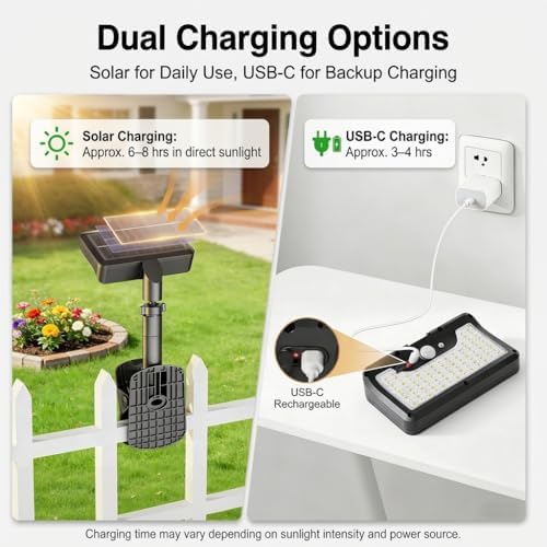 iMaihom Clip On Solar Lights Outdoor with Motion Sensor, 92 LED 600LM Solar Fence Lights, Warm/Neutral/Cool White, 360° Adjustable, IP65 Waterproof Security Light for Deck, Gutter, Porch (4, Black) - Image 4