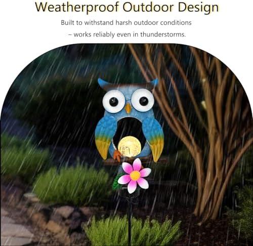 Animal Modeling Design Garden Decor Solar Lights Owl Lawn Light, for Yard Outdoor Decorations Ground Inserted Outdoor Waterproof Garden Lamp LED,Patio, Courtyard, Gifts for Mom Grandma (Warm) - Image 4