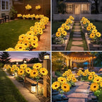 4Pack Sunflower Solar Lights Outdoor Waterproof Stake Light for Pathway - Image 3