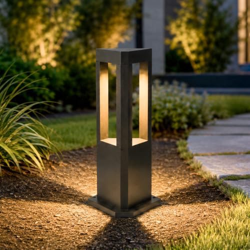 Landscape Pathway Lights Modern Black Path Light Cone LED Bollard Lighting Fixture Outdoor Sideway Lighting With Aluminum Housing Walkway Lamps Waterproof 3000k Lawn Light For Garden Yard House Park by SUSSLILighting
