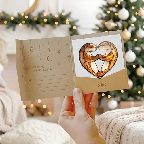 Otter Heart Acrylic Suncatcher 10 Inches, Fall Decoration Indoor Outdoor, Bedroom Porch Decor, Stained Glass Effect Window Hanging, Cozy Woodland Ornament, Otter Lover Gift for Her Mom - Image 5