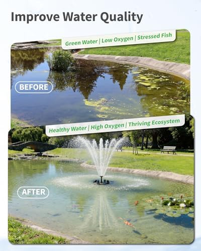 POPOSOAP Floating Pond Fountain With LED Lights, Pond Fountain Aerator Complete Kit with 1600GPH Water Pump 50FT Power Cord, 3 Spray Styles for Ponds, Pool, Lakes & Water Gardens P155 - Image 4