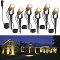 Outdoor Landscape lighting Low Voltage, 65.6FT Wired LED Spot light with Plug-in Transformer, IP65 Waterproof Outside Uplight 18W 1800LM for Yard Garden Tree Pathway House, Warm White 3000K, Pack of 6 by NEWKAZ